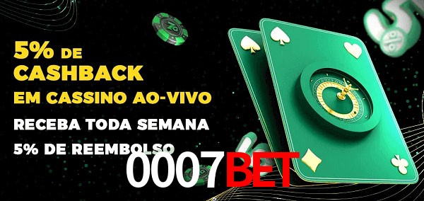 Promoções do cassino ao Vivo 0007BET